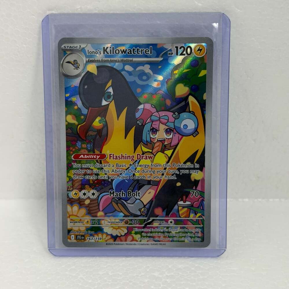 Pokemon Iono's Kilowattrel Illustration Rare 163/159